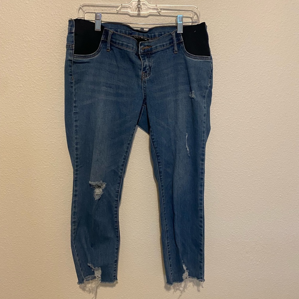 Maternity Blue Jean Capris